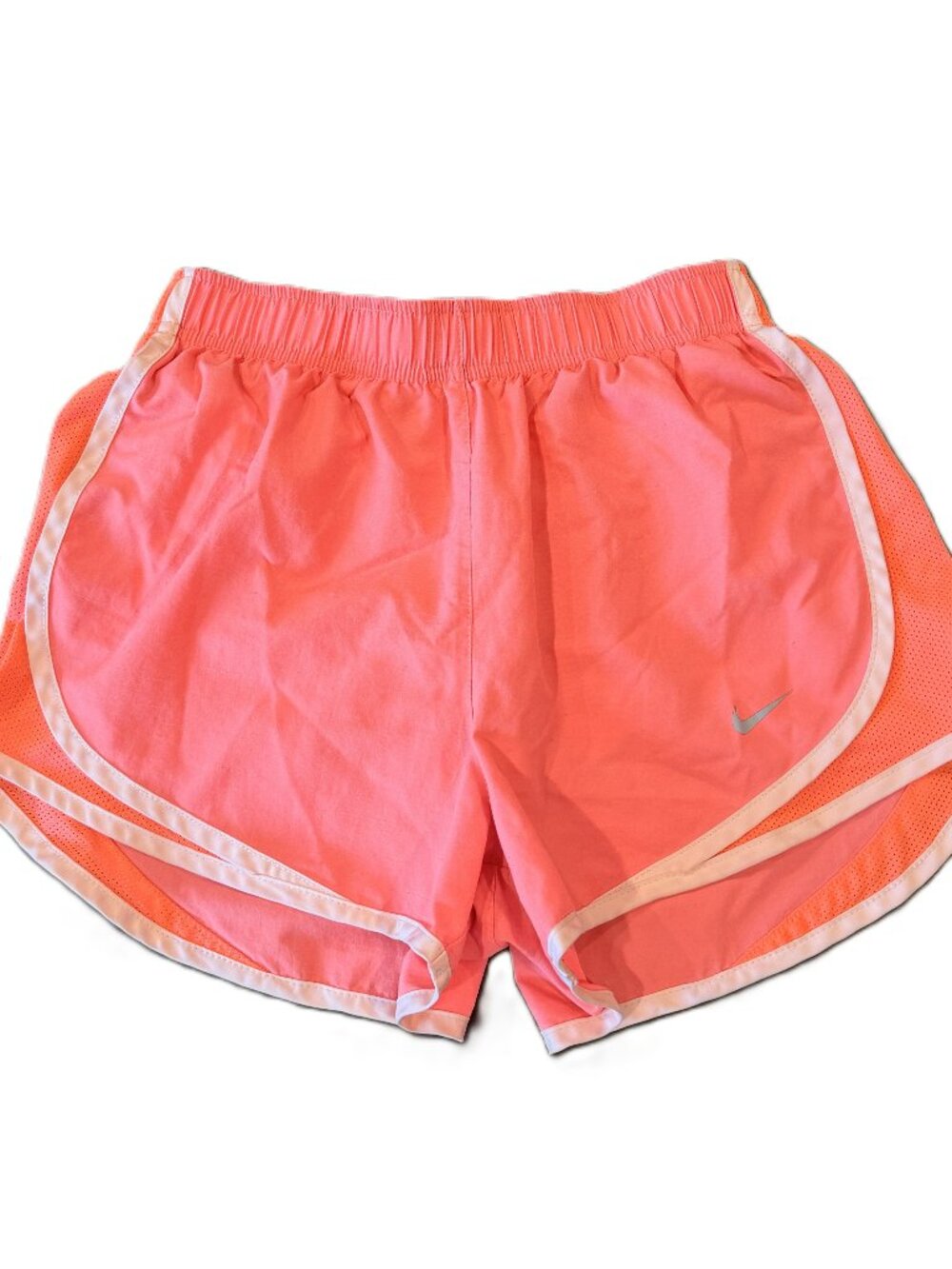Nike Big Girls Dri-FIT Pink White Athletic Shorts Built In Bottoms Size Small